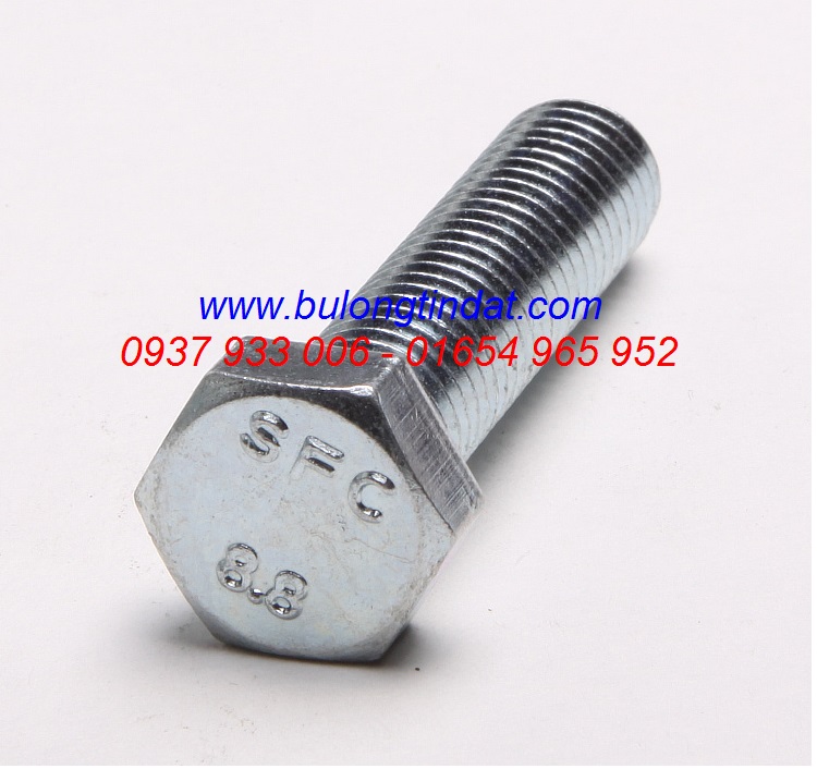 Bulong thép 8.8 xi trắng